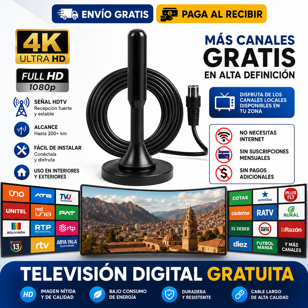 ANTENA DIGITAL 4K PRO PARA TV