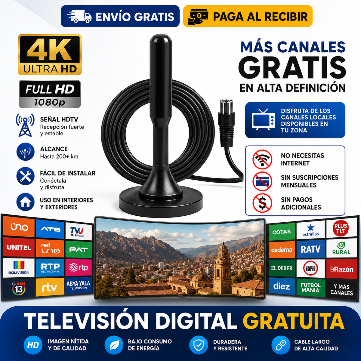 ANTENA DIGITAL 4K PRO PARA TV