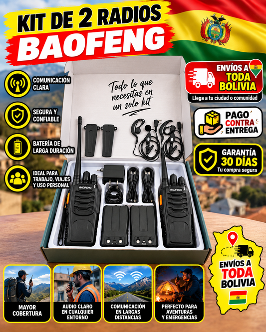 Kit de 2 Radios Comunicadores KNUP KP-M0007S | Comunicación de Largo Alcance para Trabajo y Uso Diario