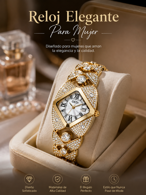 Elige la distinción… Un reloj elegante que combina sofisticación y brillo.