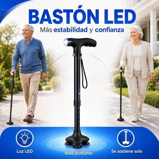 Bastón LED plegable práctico y seguro