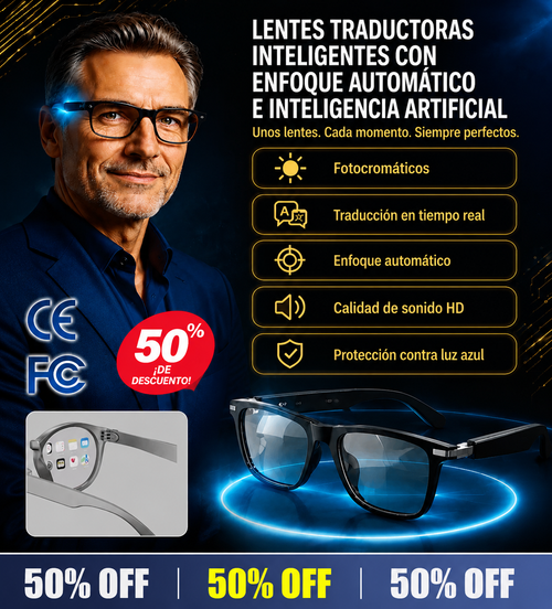 Gafas inteligentes SL con zoom, cambio de color y traducción AI en tiempo real