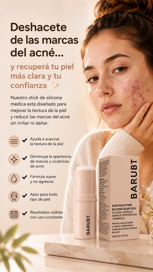 Tecnología de silicona médica para el cuidado de la piel y mejorar la apariencia de cicatrices y marcas de acné.