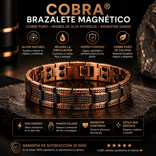 Cobra® Brazalete Magnético de Cobre Puro – Alivio del Dolor y Mejor Circulación