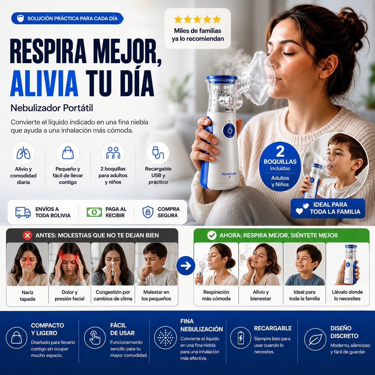 Nebulizador Portátil RespiraFácil™ — Respira Mejor, Donde Quieras